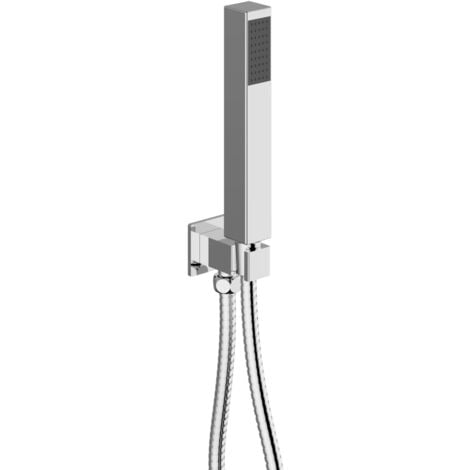 TEOREMA RUBINETTERIA Teorema - Serie Shower Program Gomito Doccia con Presa Acqua e Doccetta Cromo Quadro Basic