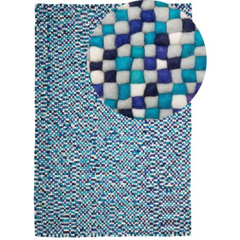 Teppich AMDO Marineblau 160 x 230 cm Wolle