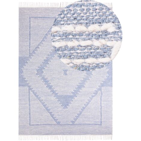 Teppich ANSAR Blau 140 x 200 cm Baumwolle
