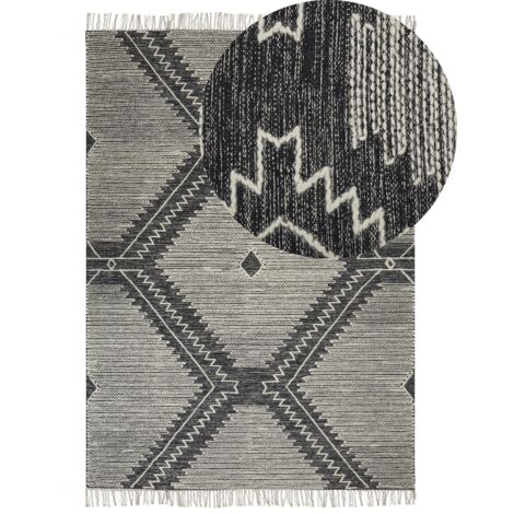 Teppich ARBAA Schwarz 160 x 230 cm Baumwolle