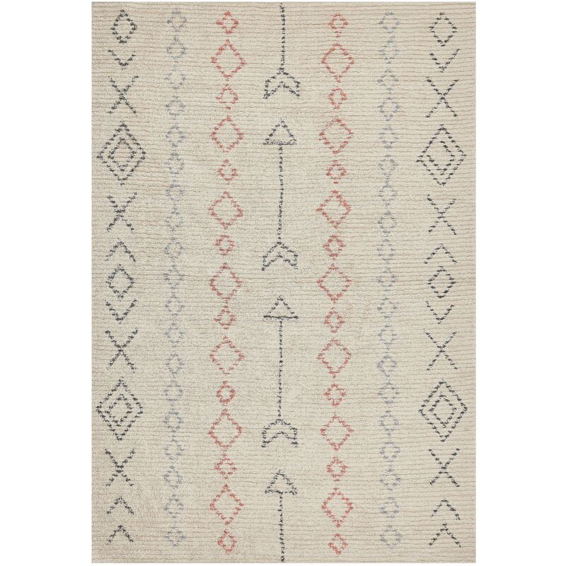 Beliani Teppich Dispur Beige 140 X 200 Cm Baumwolle