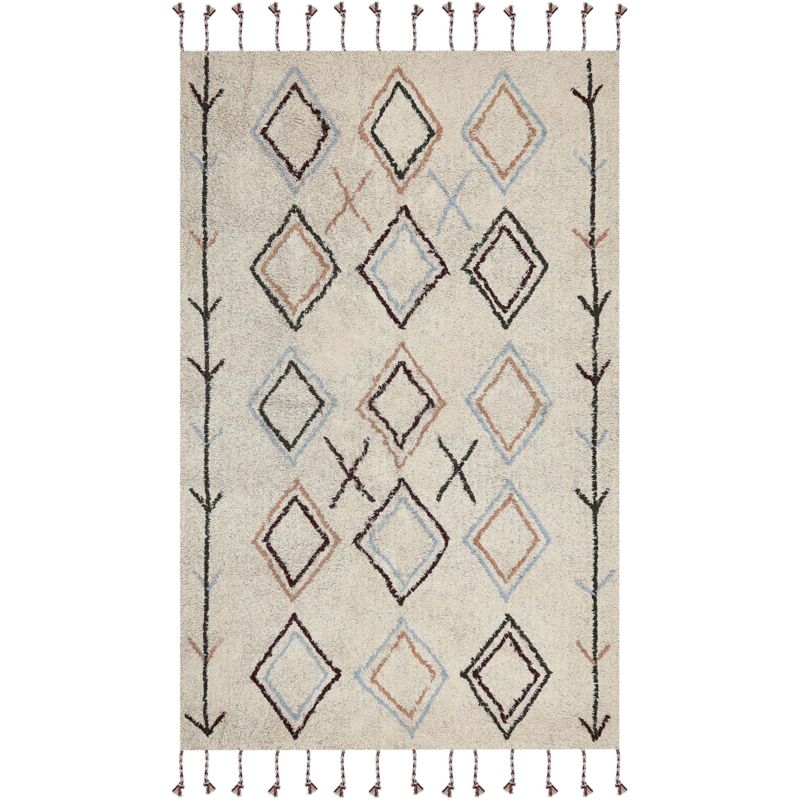 Beliani Teppich Corum Beige 140 X 200 Cm Baumwolle