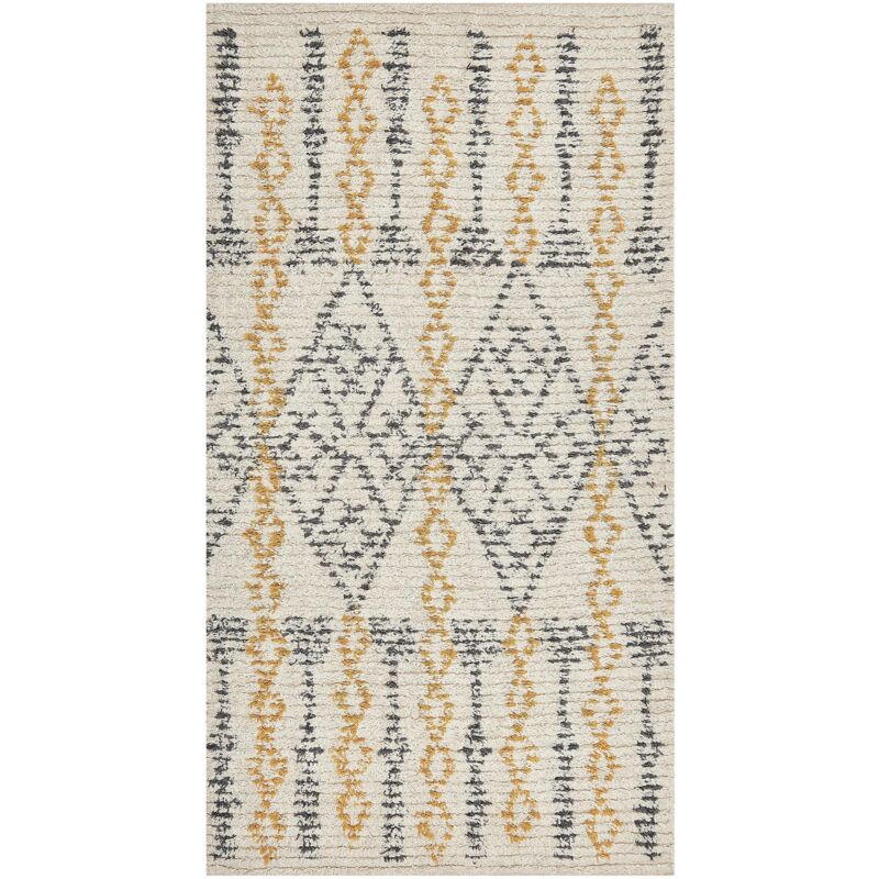 Beliani Teppich Kadapa Beige 80 X 150 Cm Baumwolle