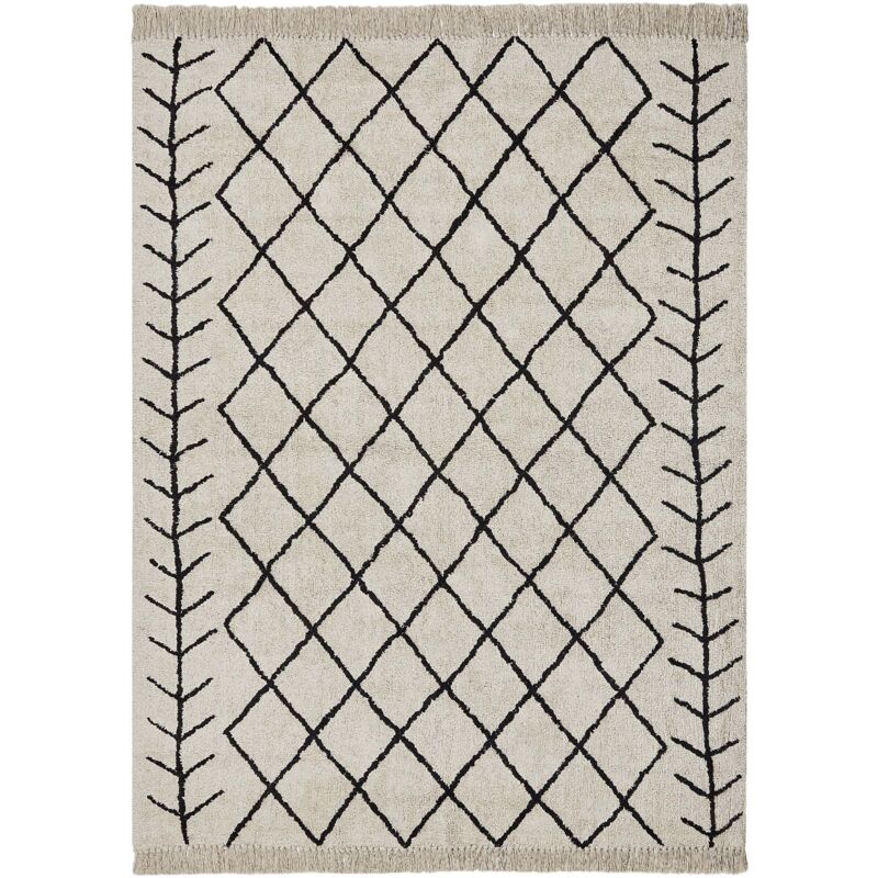 Beliani Teppich Bozkir Beige 160 X 230 Cm Baumwolle