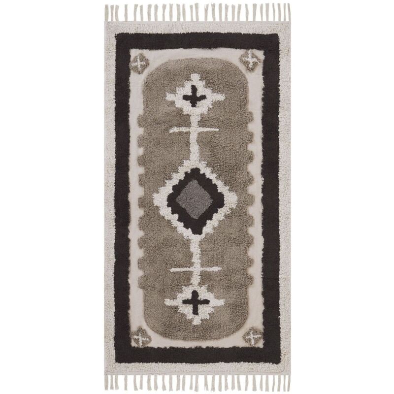 Beliani Teppich Geyve Beige 80 X 150 Cm Baumwolle