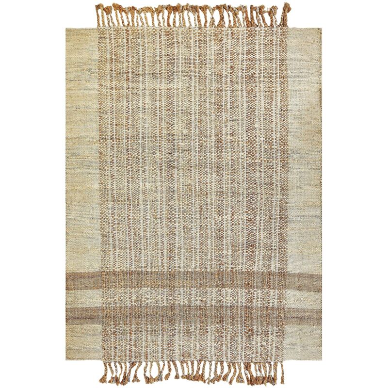Beliani Teppich Ortaoba Beige 140 X 200 Cm Jute
