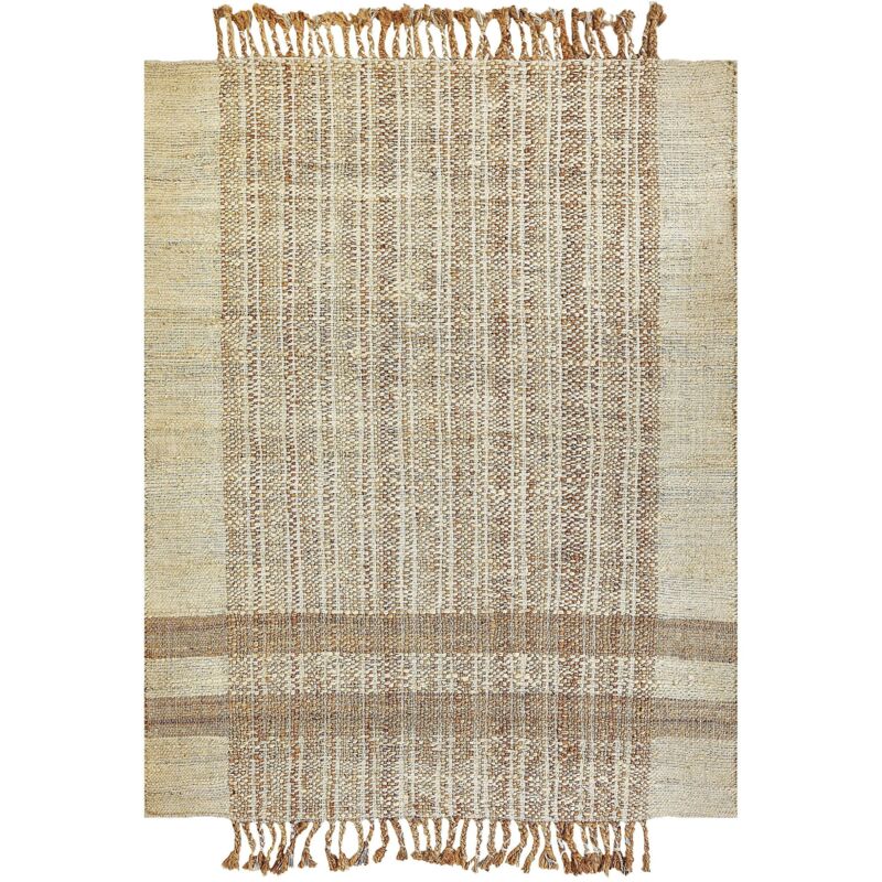 Beliani Teppich Ortaoba Beige 160 X 230 Cm Jute