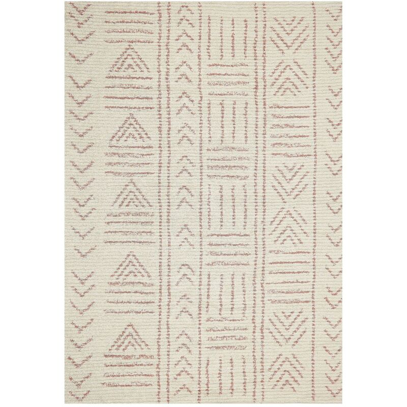 Beliani Teppich Edirne Beige 140 X 200 Cm Baumwolle