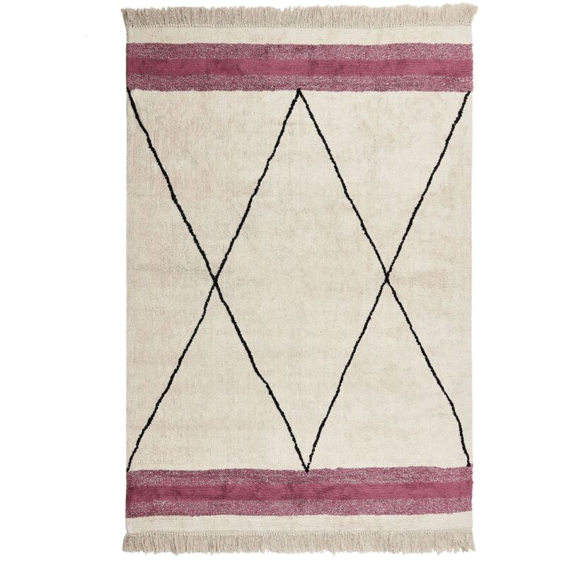 Beliani Teppich Afsar Hellbeige 140 X 200 Cm Baumwolle