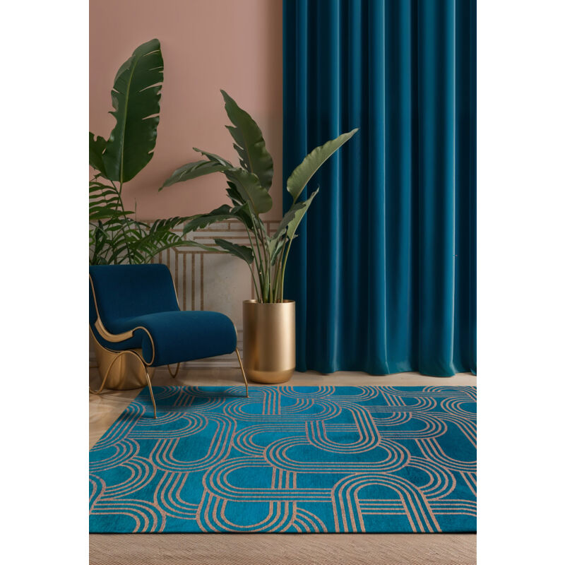 Beneffito - Teppich Disco Kollektion - Night Fever - Teppich - Blaugrün - 200x280cm