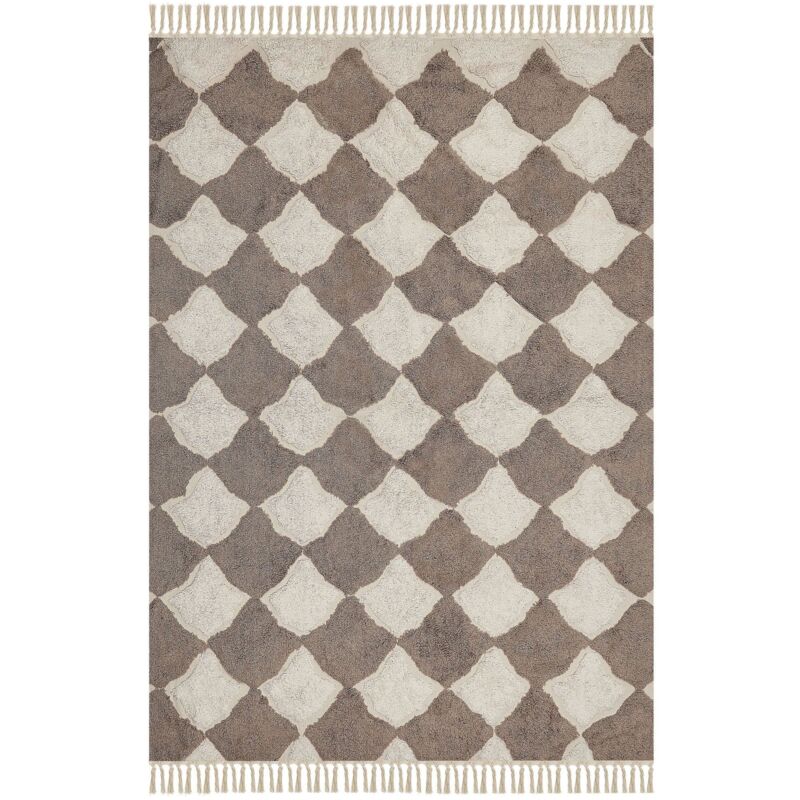 Beliani Teppich Sinop Beige 140 X 200 Cm Baumwolle
