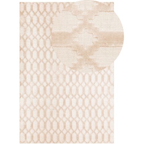 Teppich CIZRE Beige 140 x 200 cm Viskose