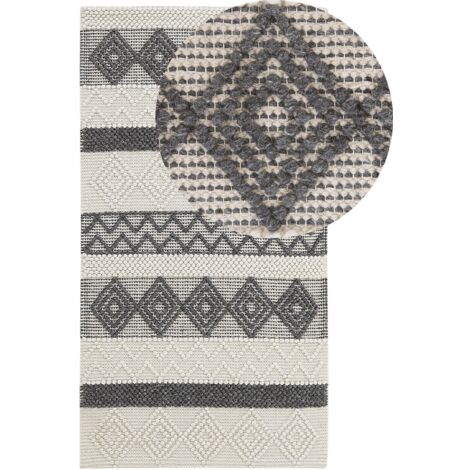 Teppich DAVUTLAR Hellbeige 80 x 150 cm Wolle