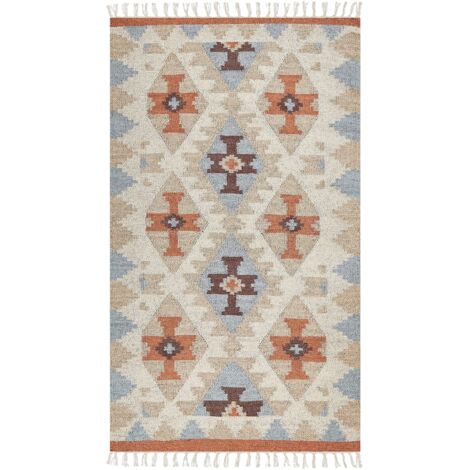 Teppich DILIJAN Bunt 80 x 150 cm Baumwolle Kelim