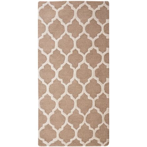 Teppich ERBAA Beige 80 x 150 cm Wolle