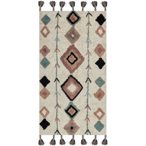 Teppich ESKISEHIR Beige 80 x 150 cm Baumwolle