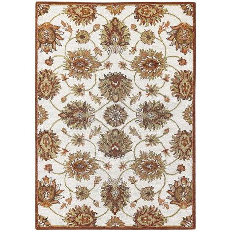 Teppich EZINE Beige 160 x 230 cm Wolle