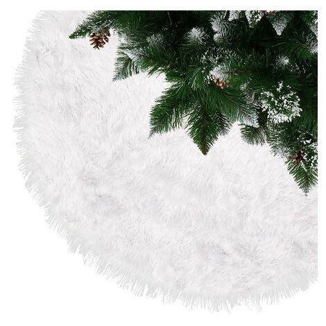 Teppich für den Weihnachtsbaum, 72 cm, weiß, flauschig, Geschenkmatte.
