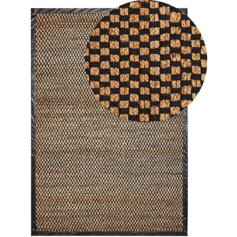 Teppich GERCE Schwarz 140 x 200 cm Jute