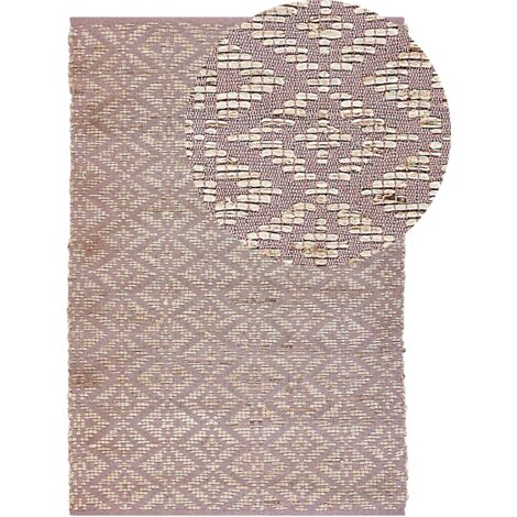 Teppich GERZE Rosa 140 x 200 cm Baumwolle