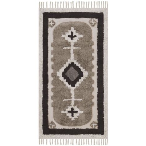 Teppich GEYVE Beige 80 x 150 cm Baumwolle