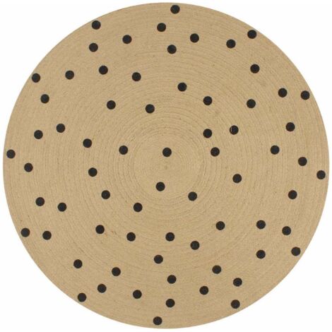 Teppich Handgefertigt Jute mit Punktmuster 90 cm