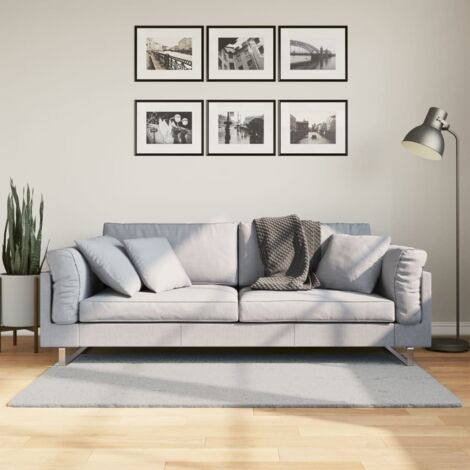Teppich HUARTE Kurzflor Weich und Waschbar Grau 80x150 cm vidaXL
