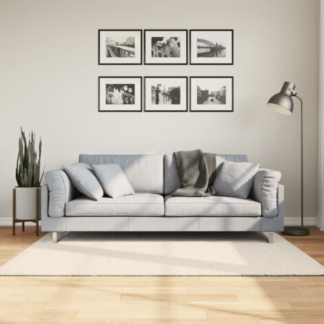 Teppich ISTAN Hochflor Glänzend Creme 140x200 cm vidaXL