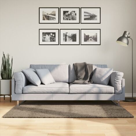 Teppich ISTAN mit langem Flor in glänzendem Grau 80x150 cm