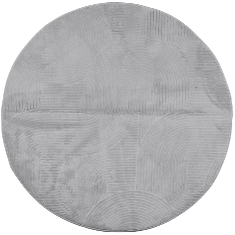 Teppich Iza Kurzflor Skandinavischer Look Grau Ø 80 Cm Vidaxl
