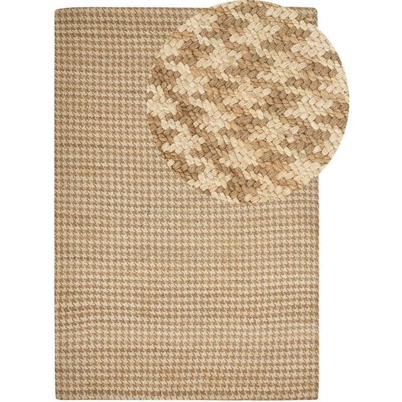 Beliani Teppich Araptepe Beige 200 X 300 Cm Jute