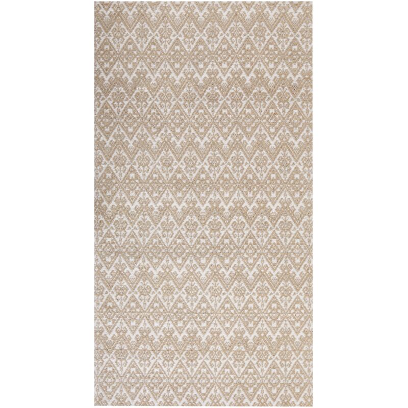 Beliani Teppich Beige U. Weiß Aus Jute 80 X 150 Cm Rechteckig Geometrisches Muster Kurzflor Modern Für Wohnzimmer Schlafzimmer
