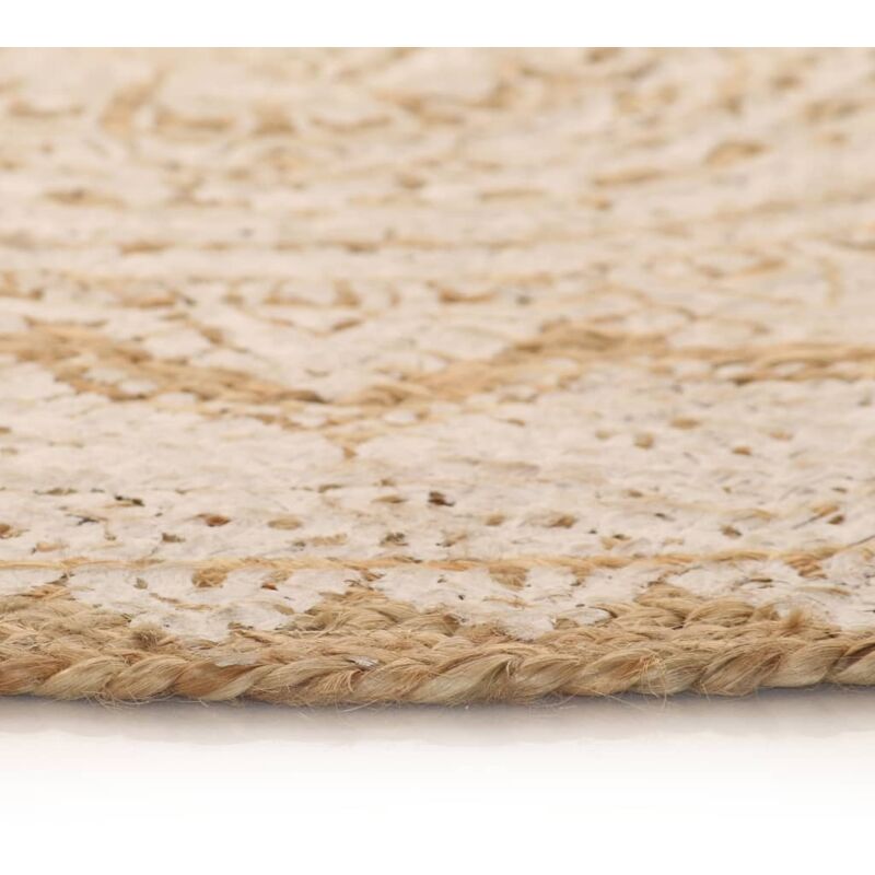 Teppich Jute Geflochten Bedruckt 90 Cm Rund
