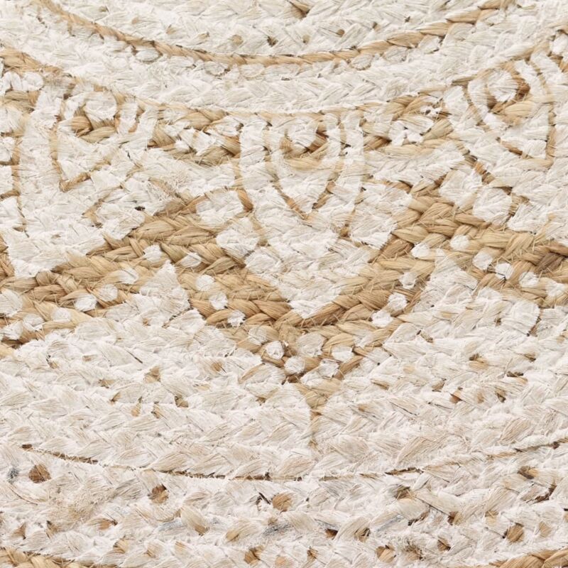 Teppich Jute Geflochten Bedruckt 90 Cm Rund
