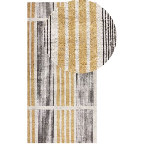 Teppich KATRA Beige 80 x 150 cm Baumwolle