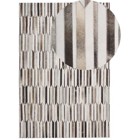 Teppich KULALAR Beige 140 x 200 cm Echtleder
