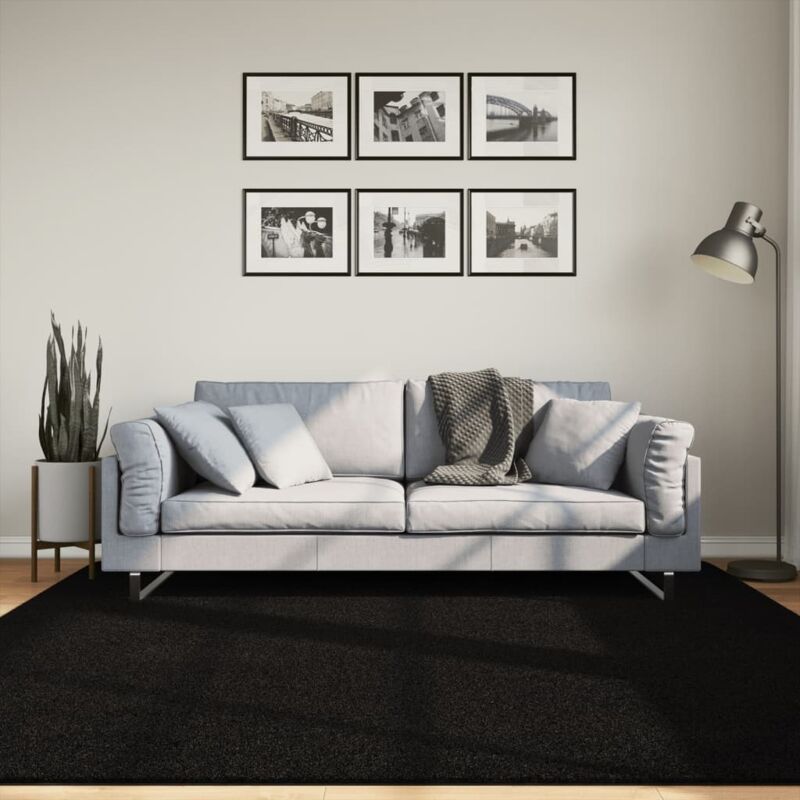 Vidaxl - Teppich Huarte Kurzflor Weich Und Waschbar Schwarz 200x200 Cm