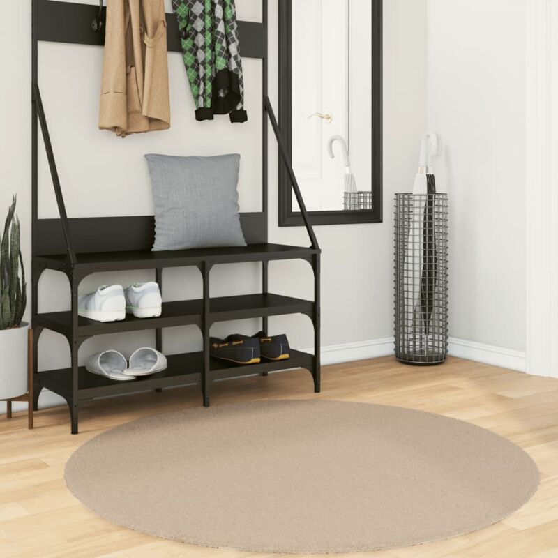 Vidaxl - Teppich Huarte Kurzflor Weich Und Waschbar Sandfarben Ø 120 Cm