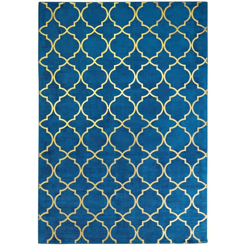 Beliani Teppich Yelki Blau 160 X 230 Cm Viskose