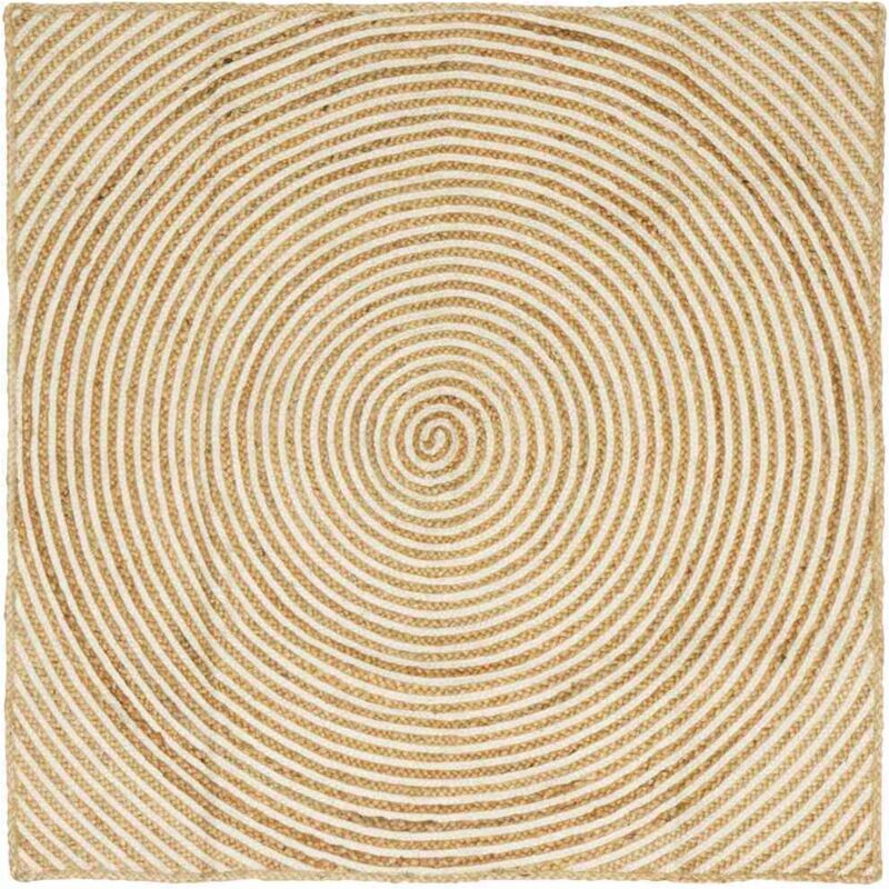 Teppich Natürlich Und Weiß 120 X 120 Cm Jute Vidaxl