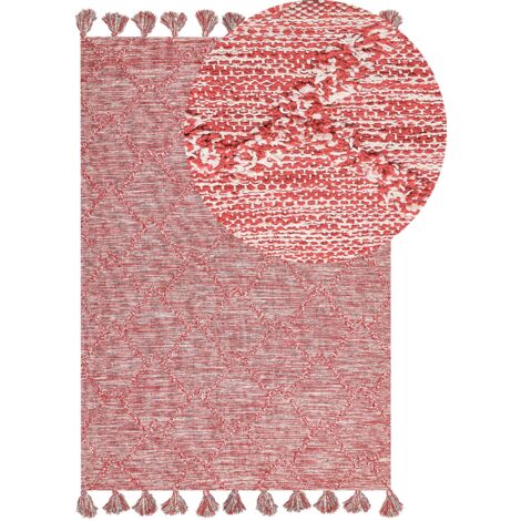 Teppich NIGDE Rot 160 x 230 cm Baumwolle