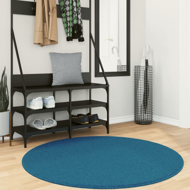 Teppich Oviedo Kurzflor Türkis Ø 120 Cm Vidaxl