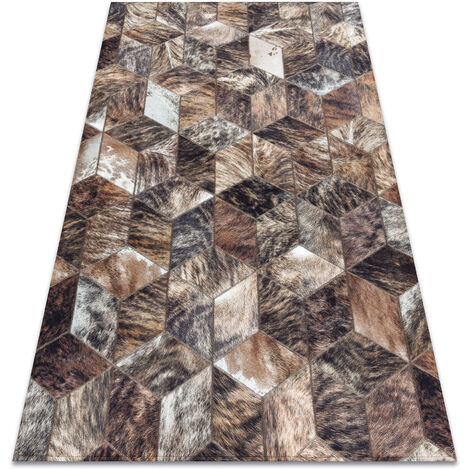 Teppich PATCHWORK 21715 braun - Rindsleder, Diamanten brown 160x230 cm