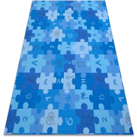 Teppich PUZZLE blau blue 100x200 cm