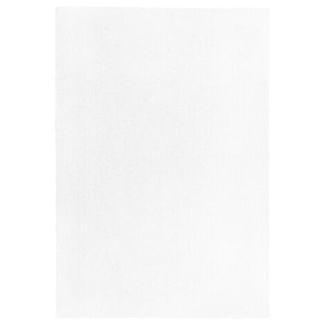 Teppich rechteckig 140 x 200 cm weiß getuftet Shaggy Hochflor Modern Demre - Weiß