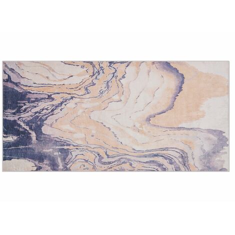 Teppich rechteckig beige / grau Modern Abstrakt 80 x 150 cm Kurzflor Gebze - Bunt