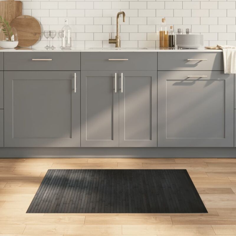 Teppich Rechteckig Grau 70x100 Cm Bambus Vidaxl
