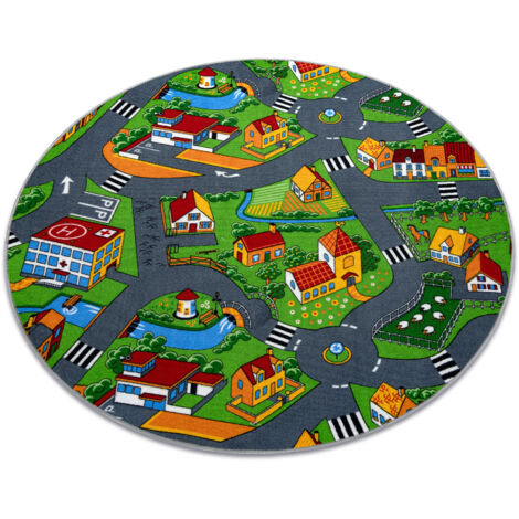 Teppich ring LITTLE VILLAGE multicolour rund 200 cm