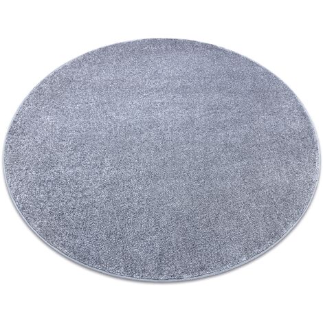 RUGSX Teppich rund SANTA FE silber 92 eben, glatt, einfarbig grey rund 200 cm