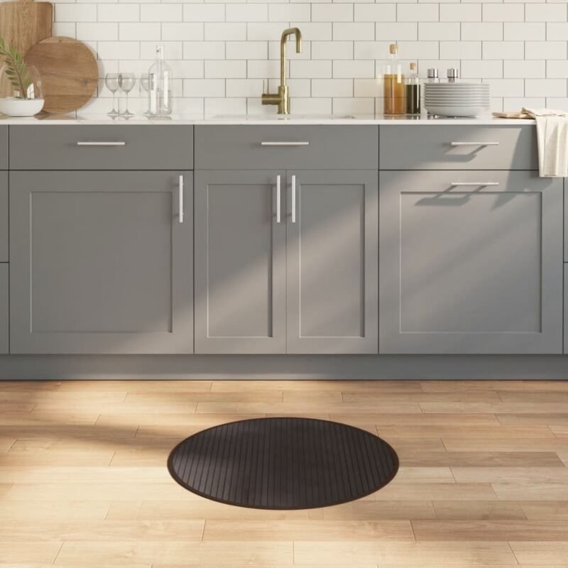 Teppich Rund Dunkelbraun 60 Cm Bambus Vidaxl